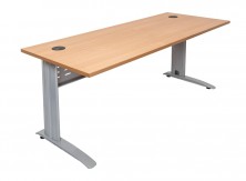 RSD187 Rapid Span Desk. Sizes 1800 X 700 : 1500 X 700 : 1200 X 700. Beech Top. Silver Modesty Legs